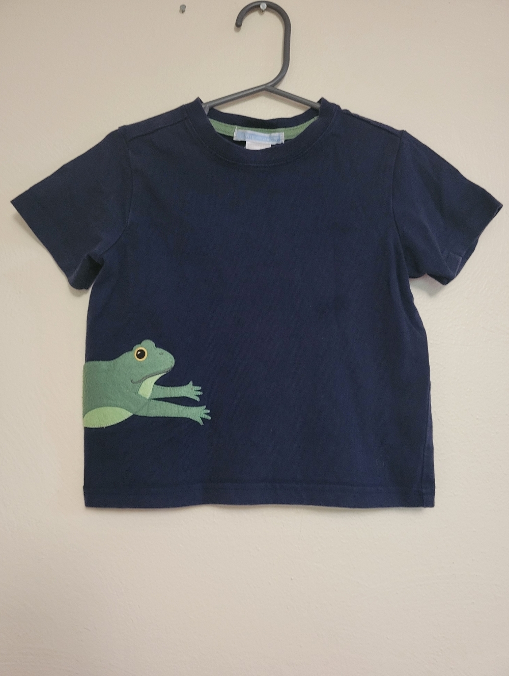 Janie and Jack Navy Tee with Green Frog Applique